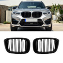 Kidney Grilles for 2018-21 BMW X3/X4 G01/G02 (Gloss Black Dual Slat) - Galaxy Auto