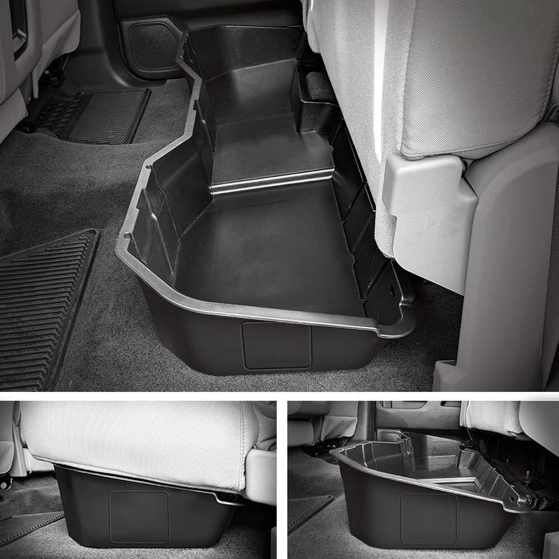 Under Seat Storage Box for 2014-18 Chevy Silverado/GMC Sierra 1500 and 2015-19 Silverado/Sierra 2500/3500 Crew Cab - Galaxy Auto