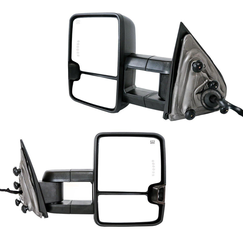Towing Mirrors for 2003-06 Chevy Silverado/GMC Sierra (Black with Smoked Signals) - Galaxy Auto