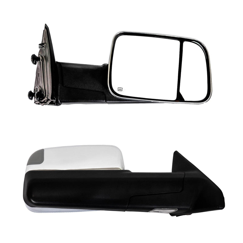 Power Folding Towing Mirrors for 2010-18 Dodge Ram & 2019-23 Ram 1500 Classic/Warlock