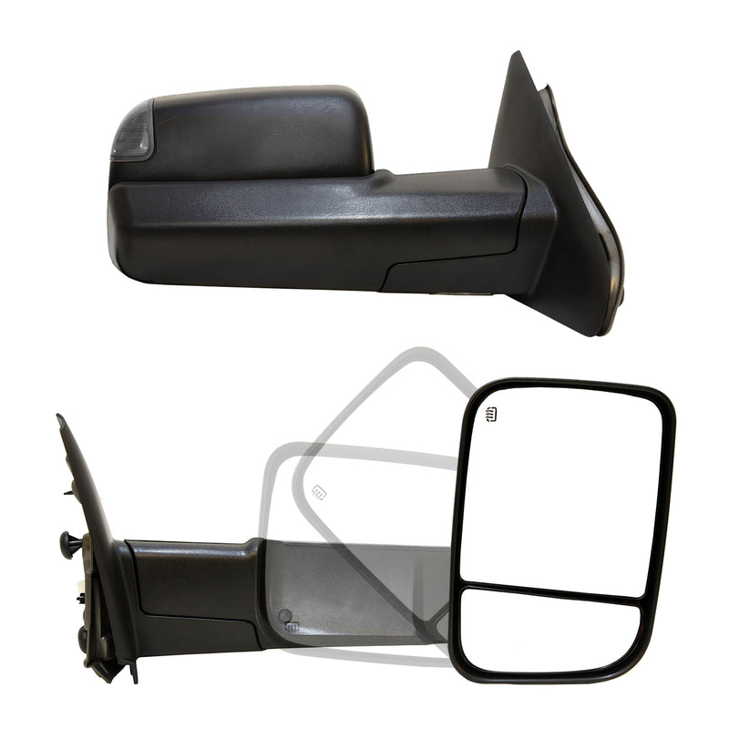 Towing Mirrors for 2002-08 Dodge Ram 1500 & 2003-09 Ram 2500/3500 (New Style)