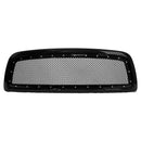 Mesh Grille with Rivets for 2009-12 Dodge Ram 1500 (Gloss Black) - Galaxy Auto
