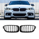 Kidney Grilles for 2012-18 BMW 3-Series F30/F31/F35 (Gloss Black Dual Slat) - Galaxy Auto