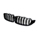 Kidney Grilles for 2014-20 BMW 4-Series F32/F33/F36 (Gloss Black Dual Slat) - Galaxy Auto